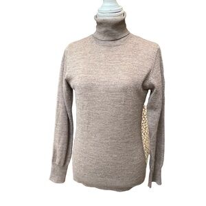 Brunella Gori Light Brow Merino Wool Knit Turtleneck‎ Sweater Size: M